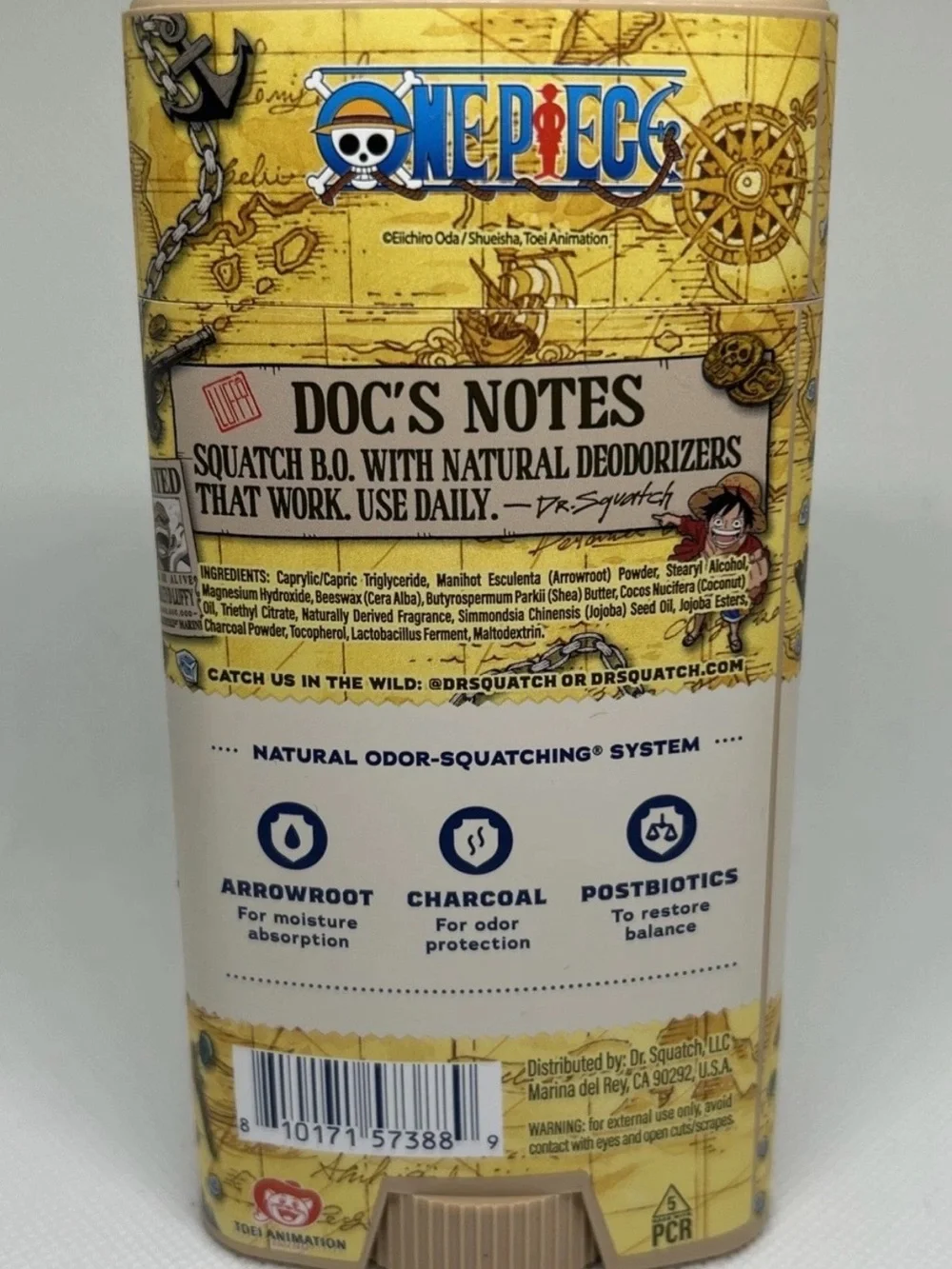 Dr. Squatch Straw Hat Sticc Odor Squatching Deodorant - Yellow